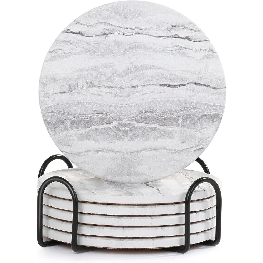 Marble Coaster Set - Set Tatakan Gelas Penyerap Air 6