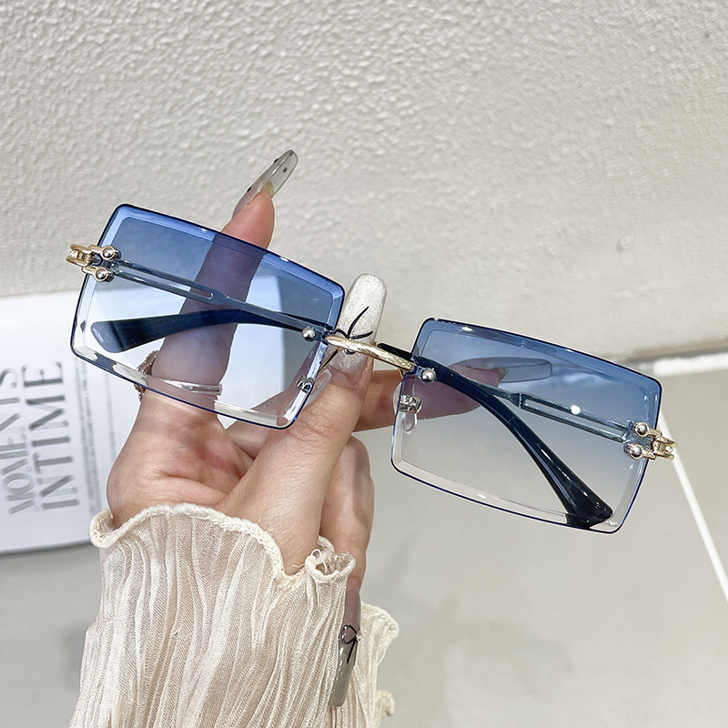 Sunglasses Uv400 - Kacamata hitam tanpa bingkai yang sedang