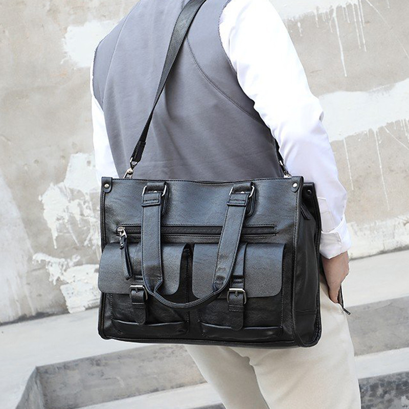 Tas Selempang Kulit PU Vintage - Leather Briefcase ulasan dan harga
