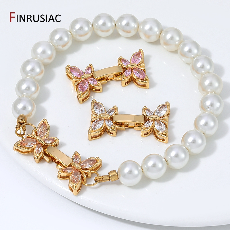 Kancing Kupu-kupu Zirkon Marqu - Gold Plated Jewelry ulasan dan harga