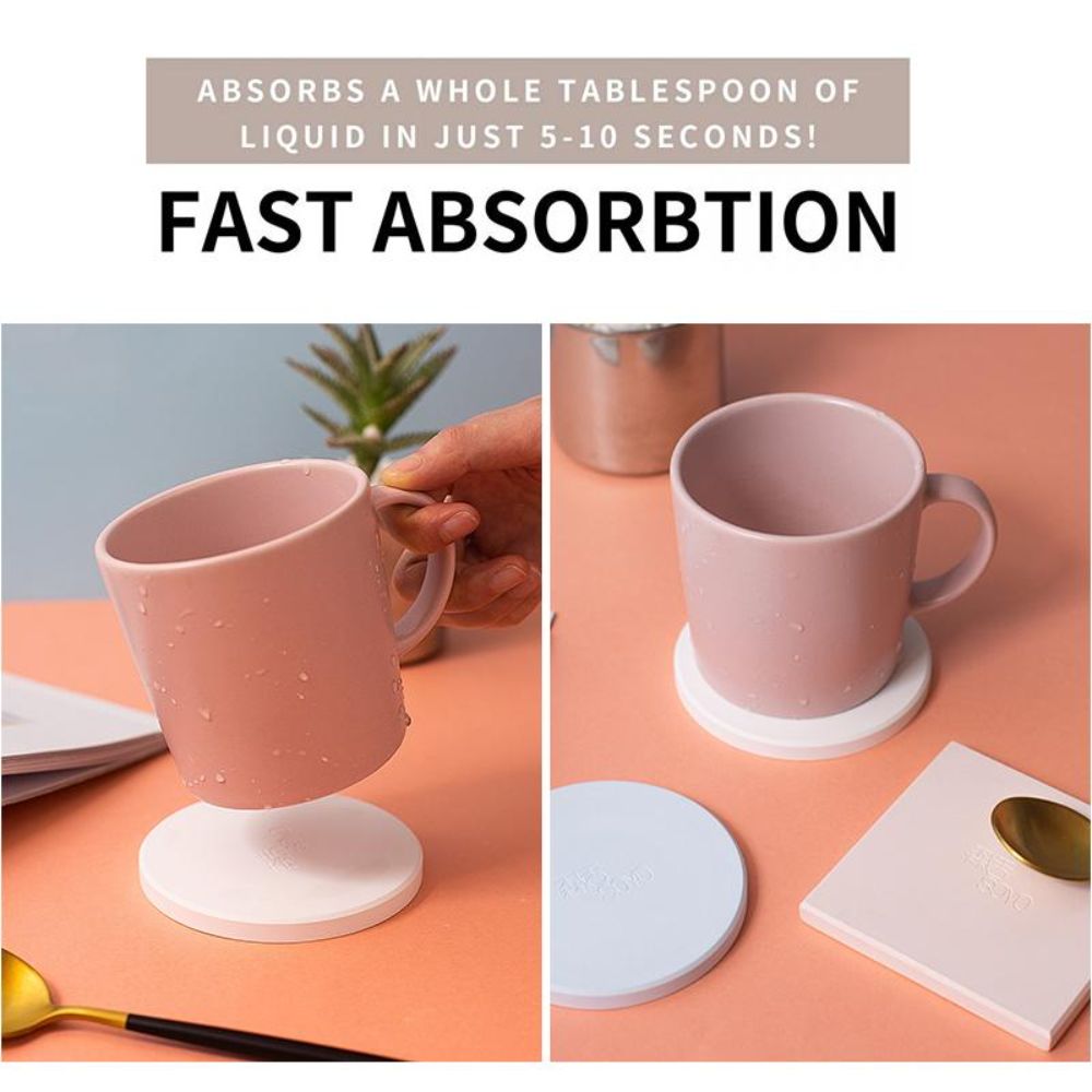 Alas Cangkir Diatomite Cepat K - Marble Coaster Set ulasan dan harga