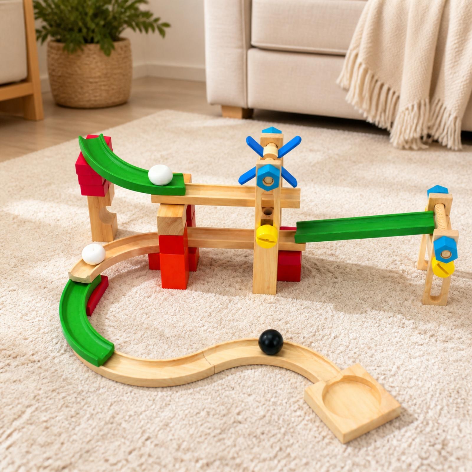 Set Mainan Balok Kayu untuk Me - Marble Coaster Set ulasan dan harga