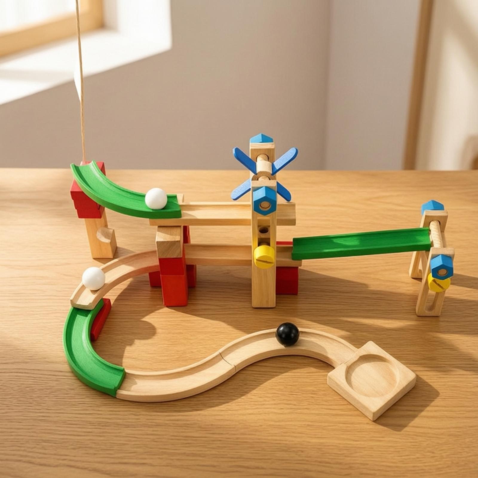 Set Mainan Balok Kayu untuk Me - Marble Coaster Set ulasan dan harga