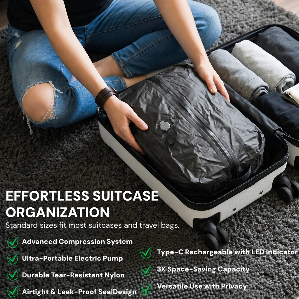 Kantong Penyimpanan Vakum Komp - Travel Luggage Set ulasan dan harga