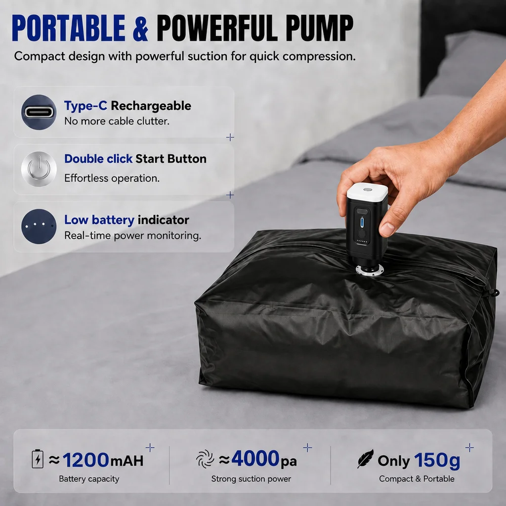 Kantong Penyimpanan Vakum Komp - Travel Luggage Set ulasan dan harga