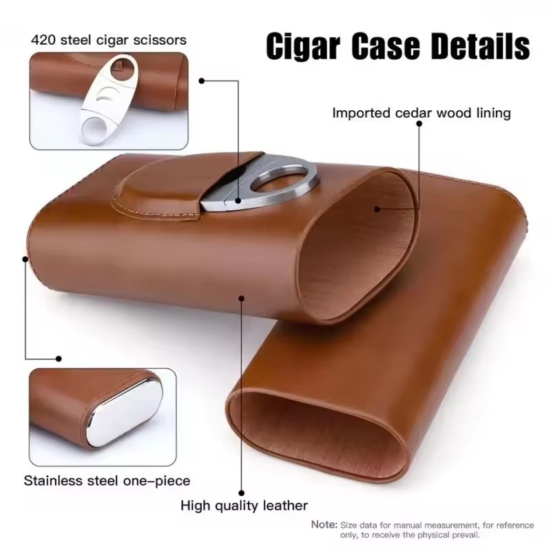 Kotak Cerutu Kulit 3 Jari deng - Premium Cigar Case ulasan dan harga